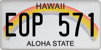 HI license plate EOP571