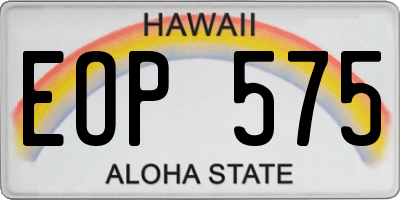 HI license plate EOP575