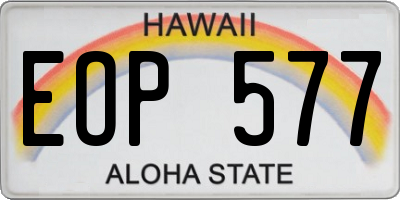 HI license plate EOP577