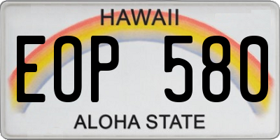 HI license plate EOP580