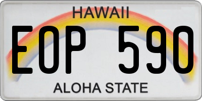 HI license plate EOP590