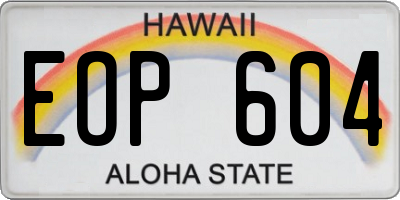HI license plate EOP604