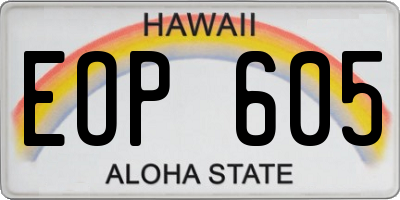 HI license plate EOP605