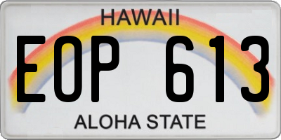 HI license plate EOP613