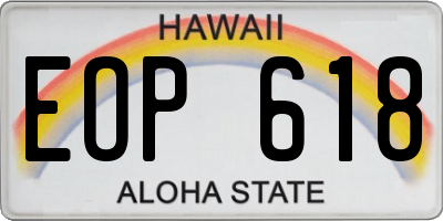 HI license plate EOP618