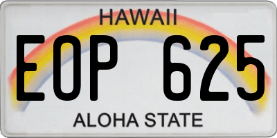 HI license plate EOP625