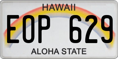 HI license plate EOP629