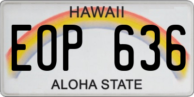 HI license plate EOP636