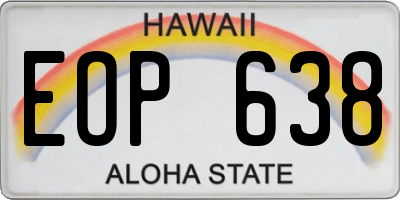 HI license plate EOP638