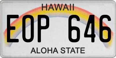 HI license plate EOP646