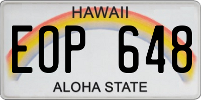 HI license plate EOP648