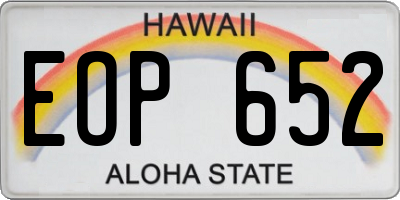 HI license plate EOP652