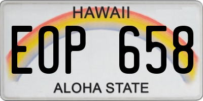 HI license plate EOP658