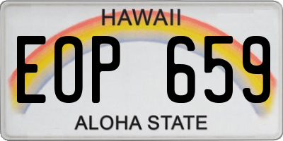 HI license plate EOP659