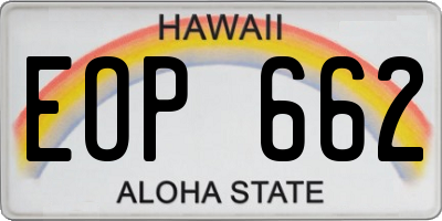 HI license plate EOP662