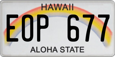HI license plate EOP677