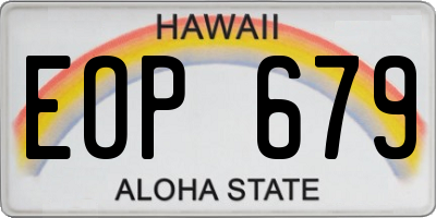 HI license plate EOP679