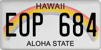 HI license plate EOP684