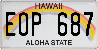HI license plate EOP687