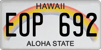 HI license plate EOP692