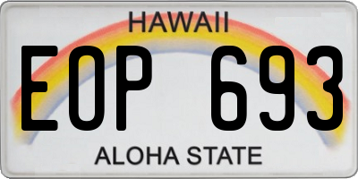 HI license plate EOP693