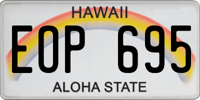 HI license plate EOP695