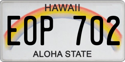 HI license plate EOP702