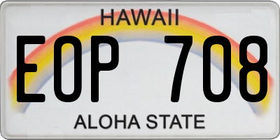 HI license plate EOP708