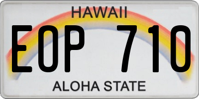 HI license plate EOP710