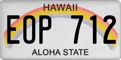 HI license plate EOP712
