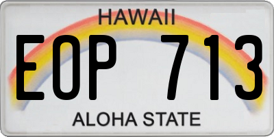 HI license plate EOP713