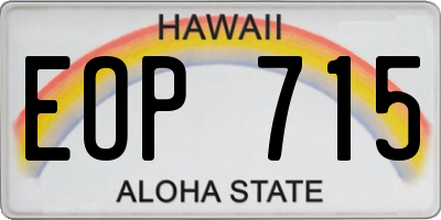 HI license plate EOP715