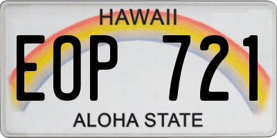HI license plate EOP721