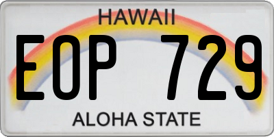 HI license plate EOP729