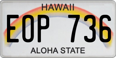 HI license plate EOP736