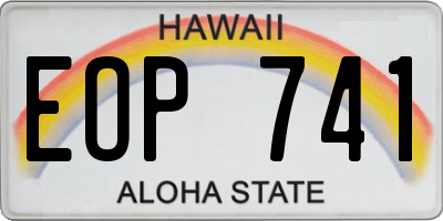 HI license plate EOP741