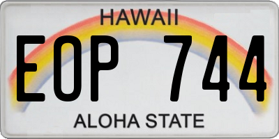 HI license plate EOP744