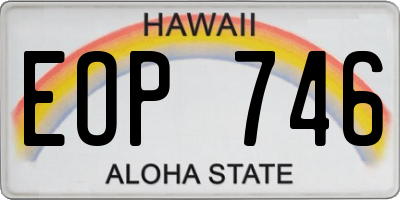 HI license plate EOP746