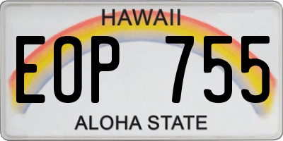 HI license plate EOP755
