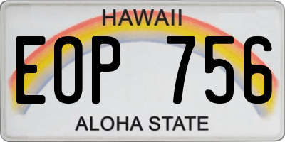HI license plate EOP756