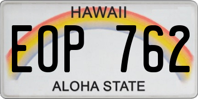 HI license plate EOP762