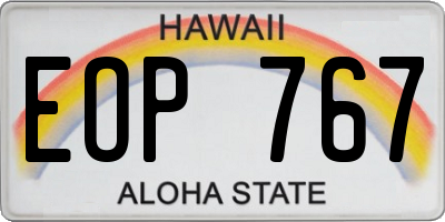 HI license plate EOP767