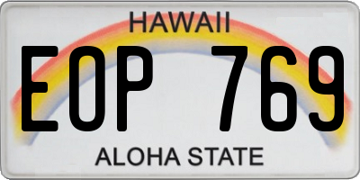 HI license plate EOP769