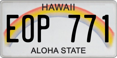 HI license plate EOP771