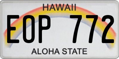 HI license plate EOP772