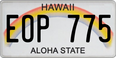 HI license plate EOP775