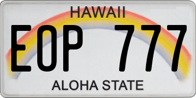 HI license plate EOP777