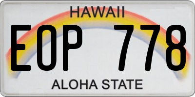 HI license plate EOP778