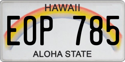 HI license plate EOP785