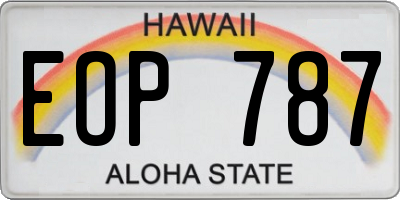 HI license plate EOP787